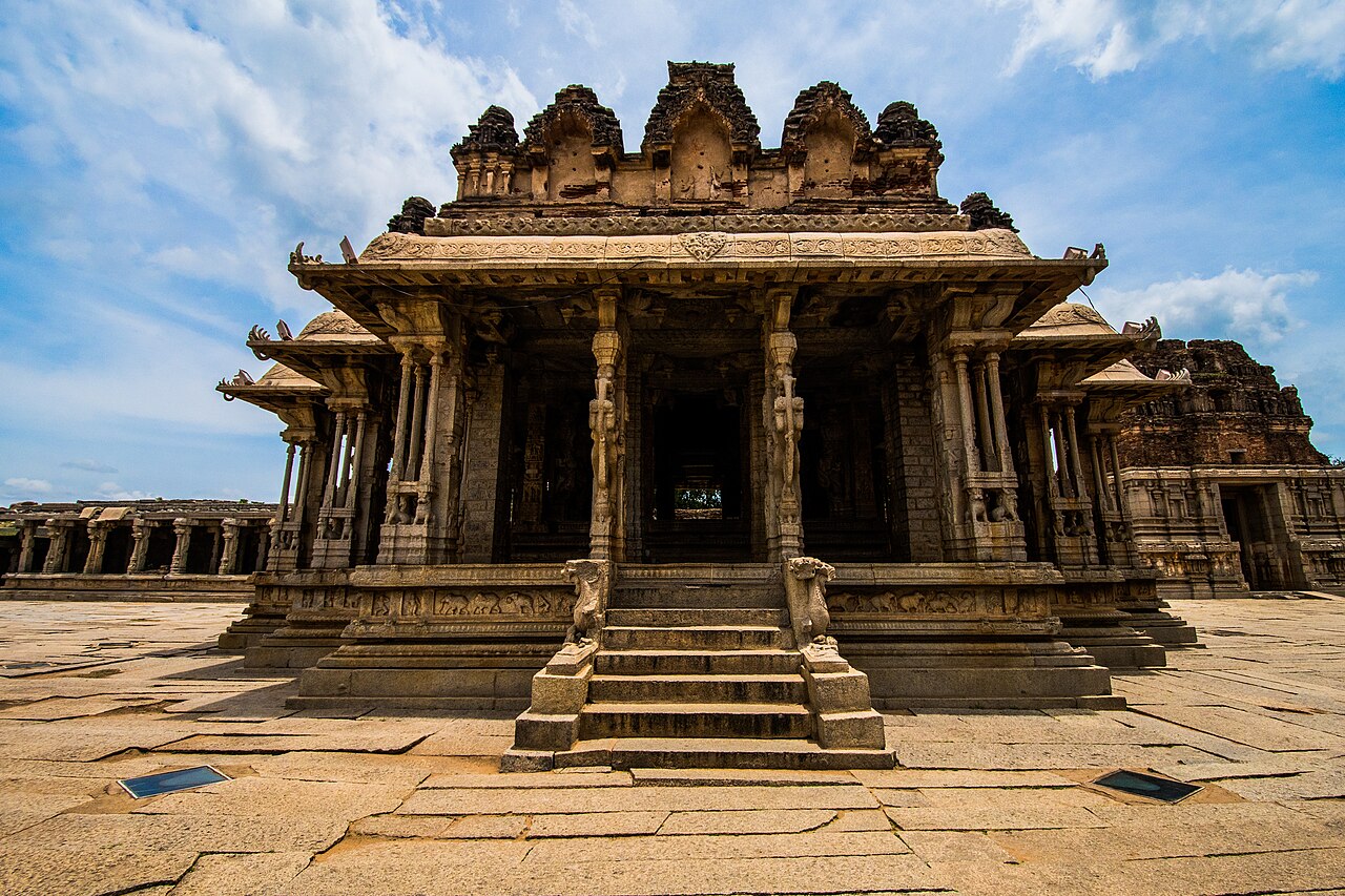 Carved temple architecture at Hampi